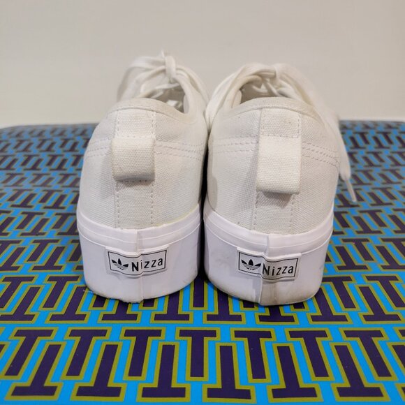 ADIDAS White Platform Canvas Sneaker Size 8.5 - Picture 7 of 14